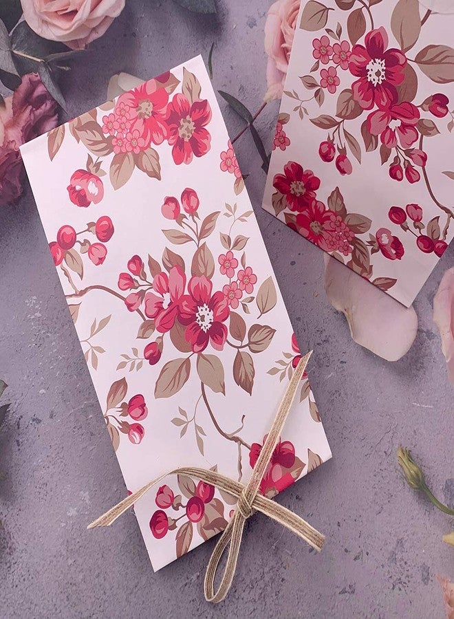 Suponey Floral Paper Bags Gift Bags Flower Party Favor Treat Bag Goody Bag with Stickers for Wedding Bridal Shower Anniversary Birthday Garden Party (16 Pcs) - Image 2
